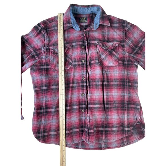 JACHS Heritage Flannel Mens XL Shirt Red Gray Plaid Button Up Long Sleeve Casual - Picture 8 of 13